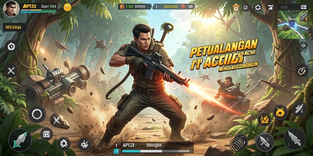 Tampilan gameplay ARPG yang penuh aksi di API33.