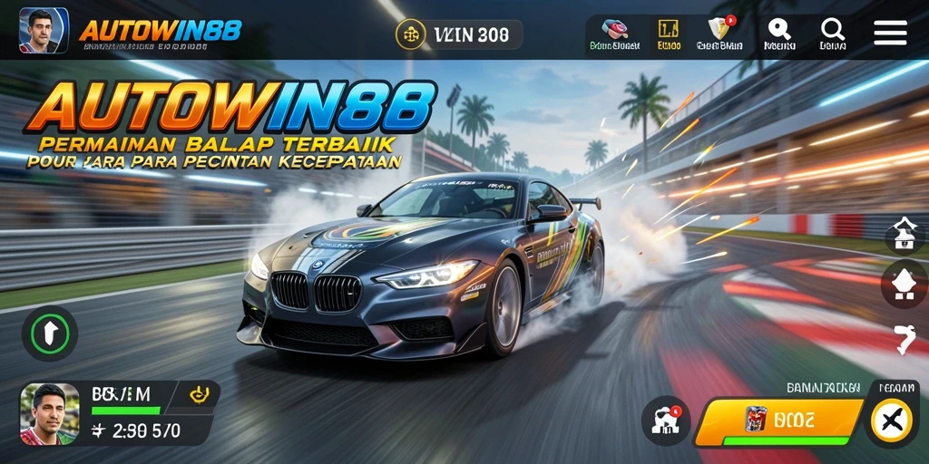 Gameplay balap yang mendebarkan di AUTOWIN88.