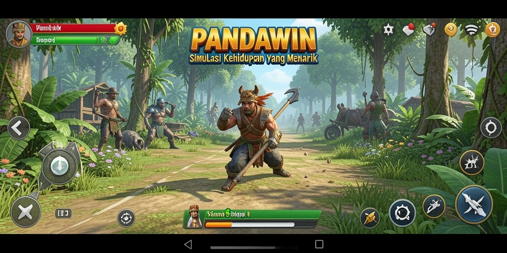 Tampilan gameplay PANDAWIN dengan grafik dan interaksi yang menarik.
